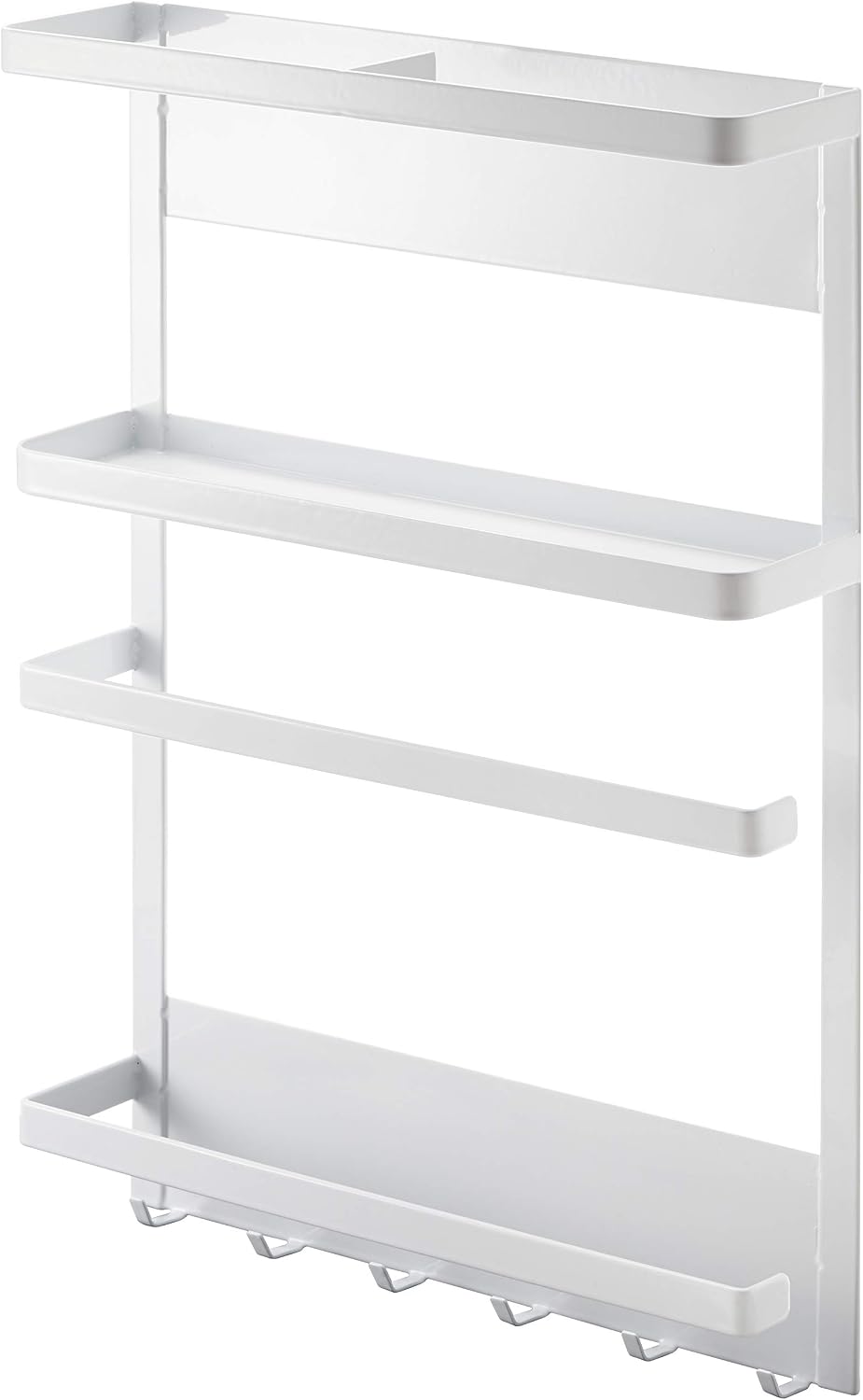 Yamazaki 2744 TOWER Magnetic Refrigerator Side Rack, white, Steel, Minimalist, 24.5 x 6.5 x 34 cm