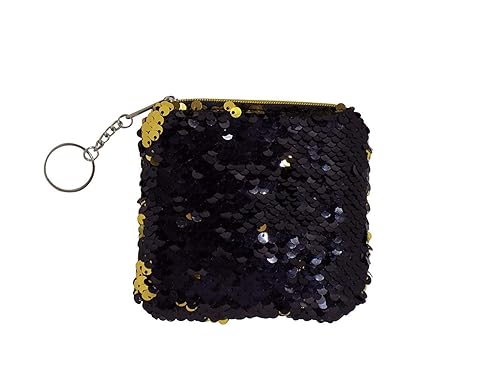 Wizme Reversible Sequin Glitter Bag For Women And Girls Glitter Pouch For Party Use Black 10 Gram Pack Of 1