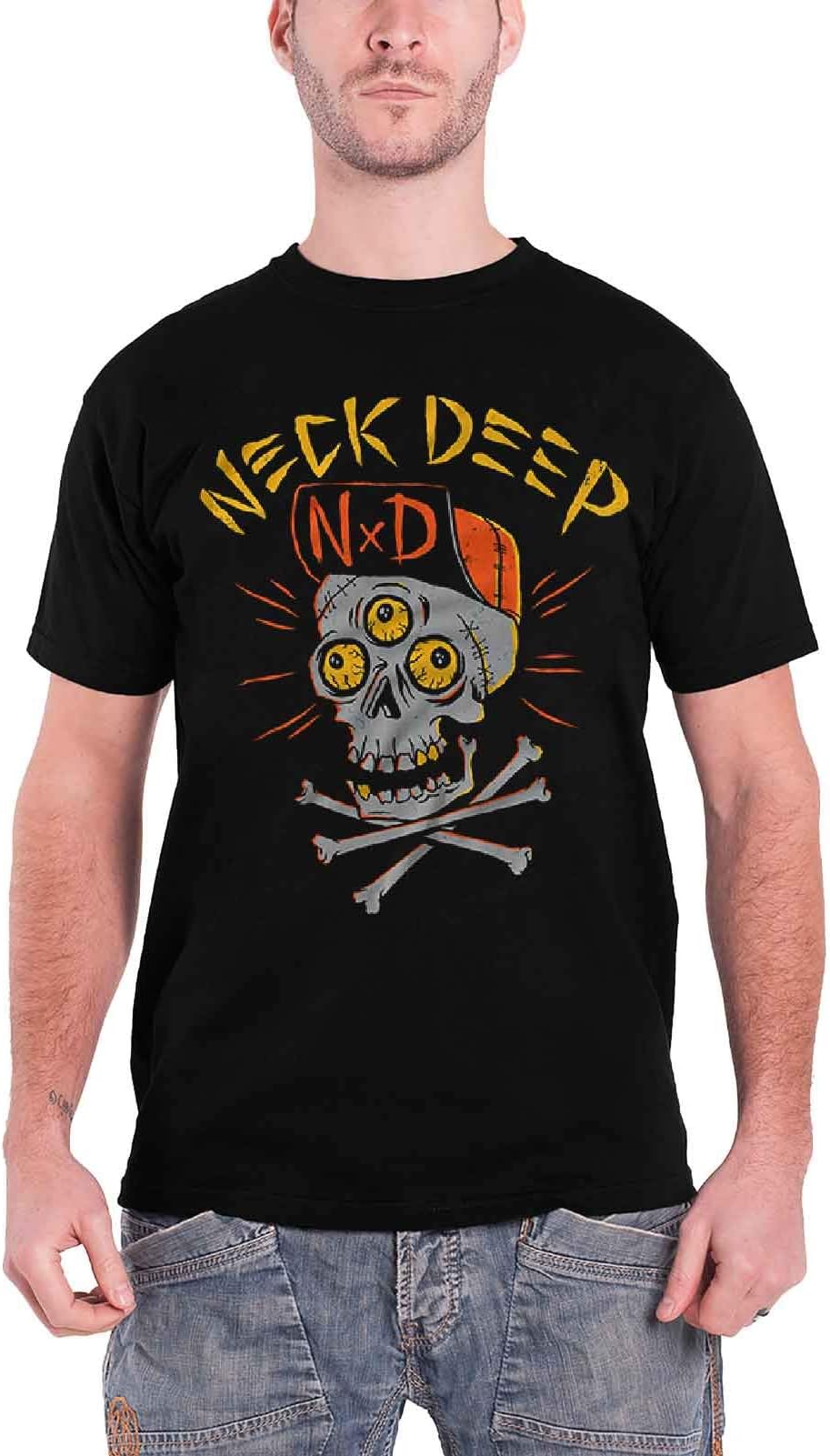 Neck Deep Men's Skull T-Shirt Black