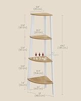 VASAGLE 4-Tier Corner Shelf Unit Ladder Shelf Natural Oak White LLS034Y70 view 3