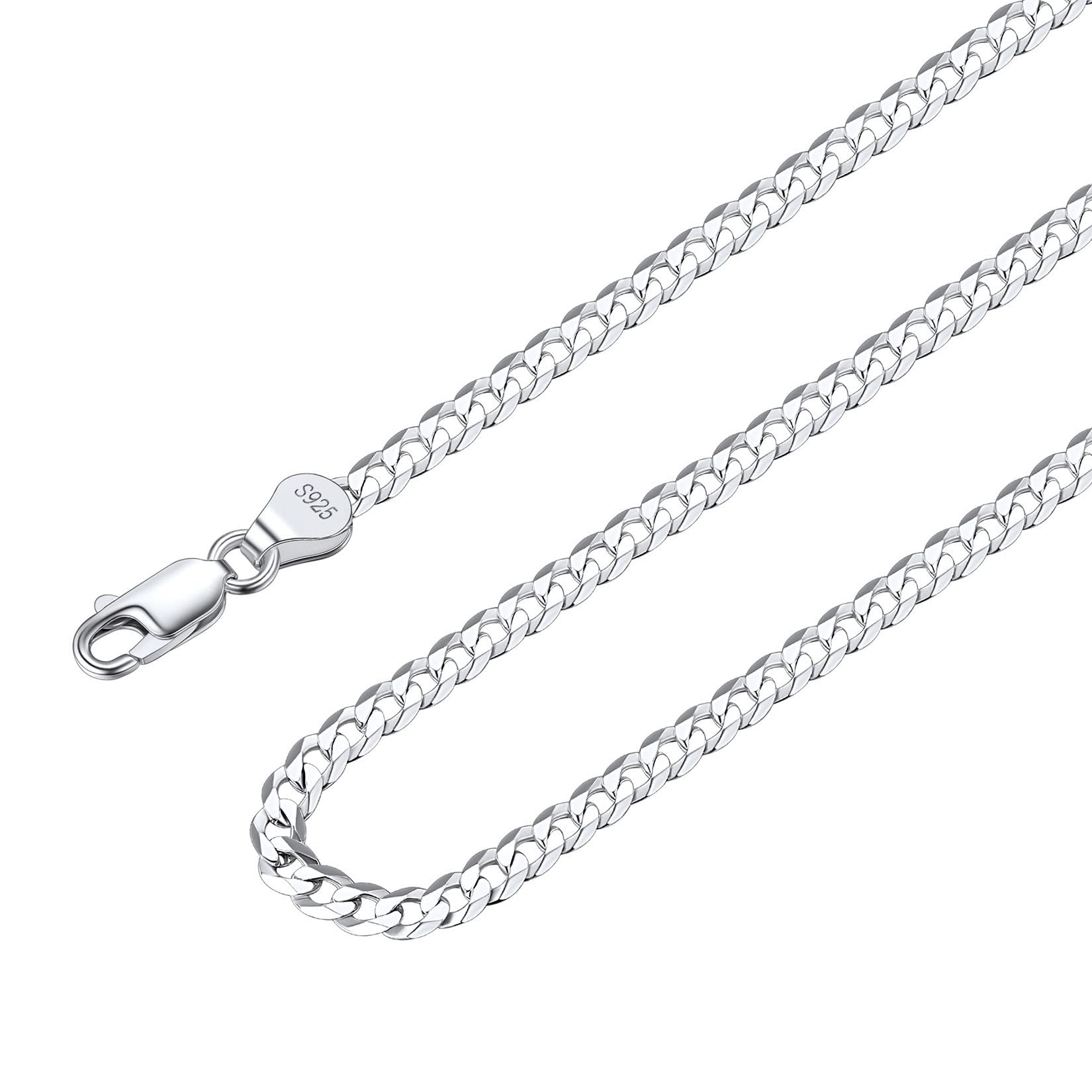 Suplight 925 Sterling Silver Cuban Chains Necklace for Men 28 Inch 3mm Miami Cuban Link Mens Silver Chain Necklaces Gift for Son Husband Boyfriend Father