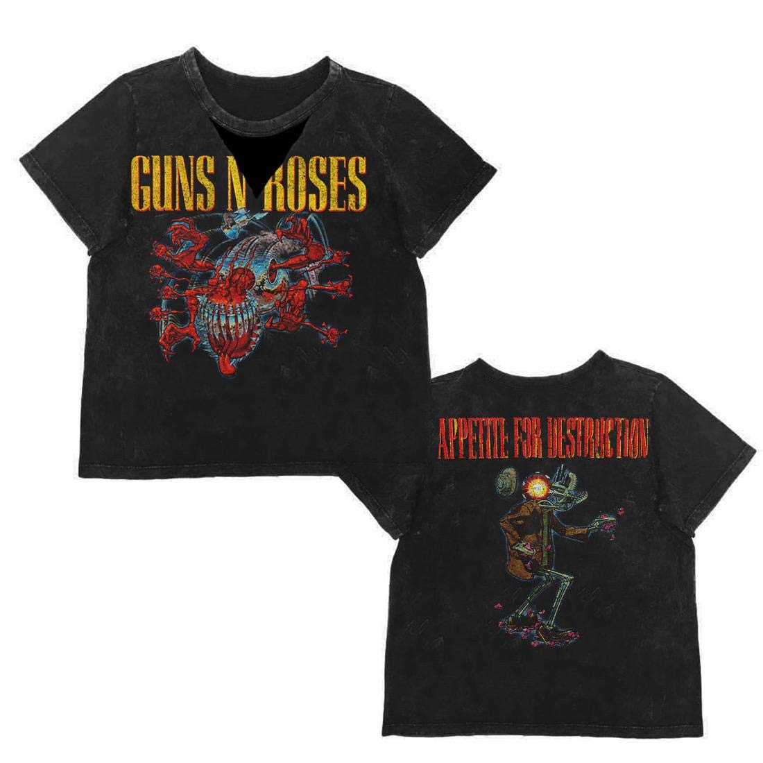 GNR, Women's, Appetite for Destruction Choker Crop Top Black
