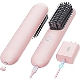 TYMO Cordless Hair Straightener Brush - Porta PRO Portable Straightening Brush for Travel, Mini Ionic Hot Comb Straightener f