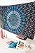 Folkulture Set of 2 Boho Wall Tapestry or Bohemian Mandala Tapestry Wall Hanging, Hippie Indian Beach Blanket or Mandala Tablecloth, Large Yoga Mat for Meditation - Twin Size, 55x85, Blue and Pink