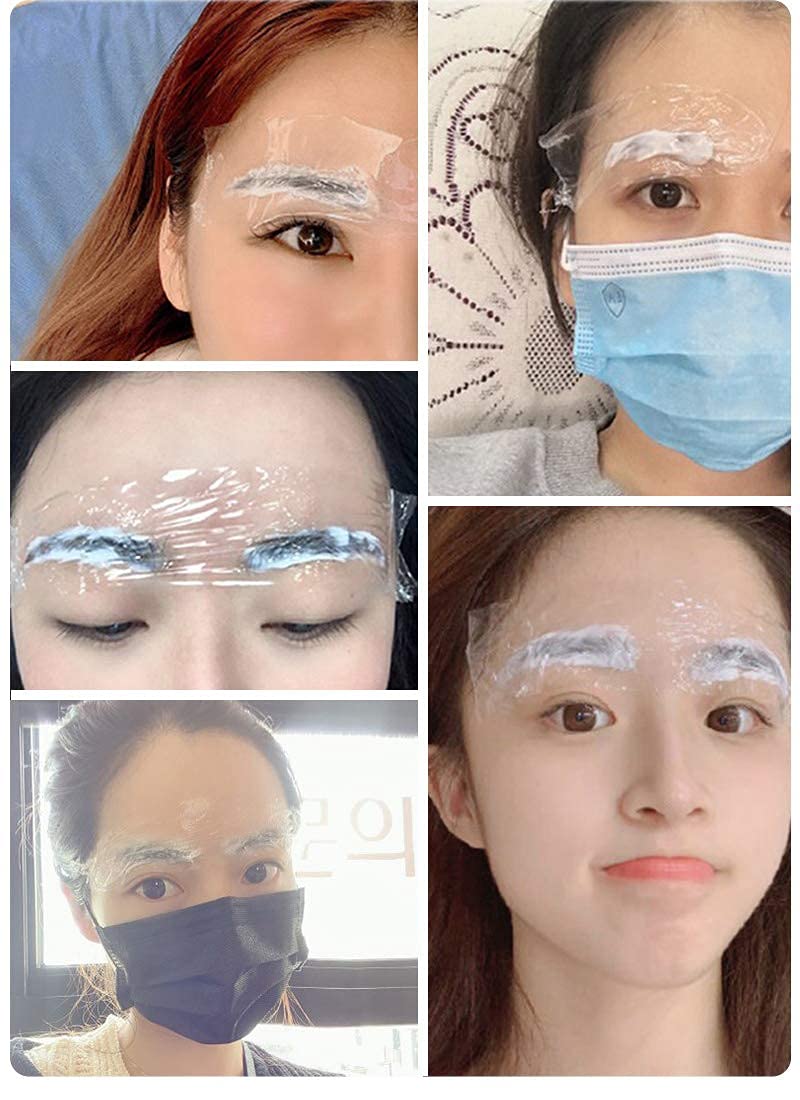 Disposable Eyebrow Tattoo Plastic Wrap Preservative Saran Barrier Film Microblading Supplies Lips Permanent Make Up Cling Wrap Cover Tape Roll Transparent 2 PCS