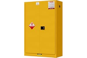 BLUEIAN 70 Gallon Flammable Storage Cabinet, 70" H x 45" D x 20" W Fire Cabinet, Alloy Steel Adjustable Shelf Garage Flammable Safety Cabinet for Chemical Storage