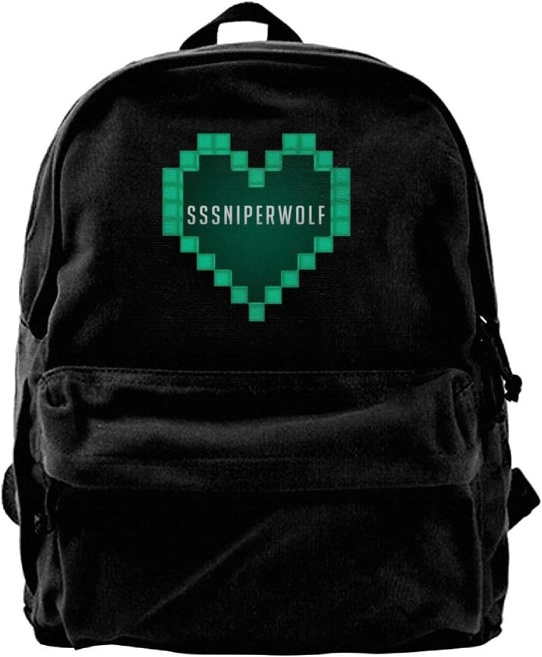 PRESENT to-xic SSSniperWolf Canvas Backpack Men,Popular Backpack Casual Rucksack Large Bookbag Daypacks Travel Outdoor