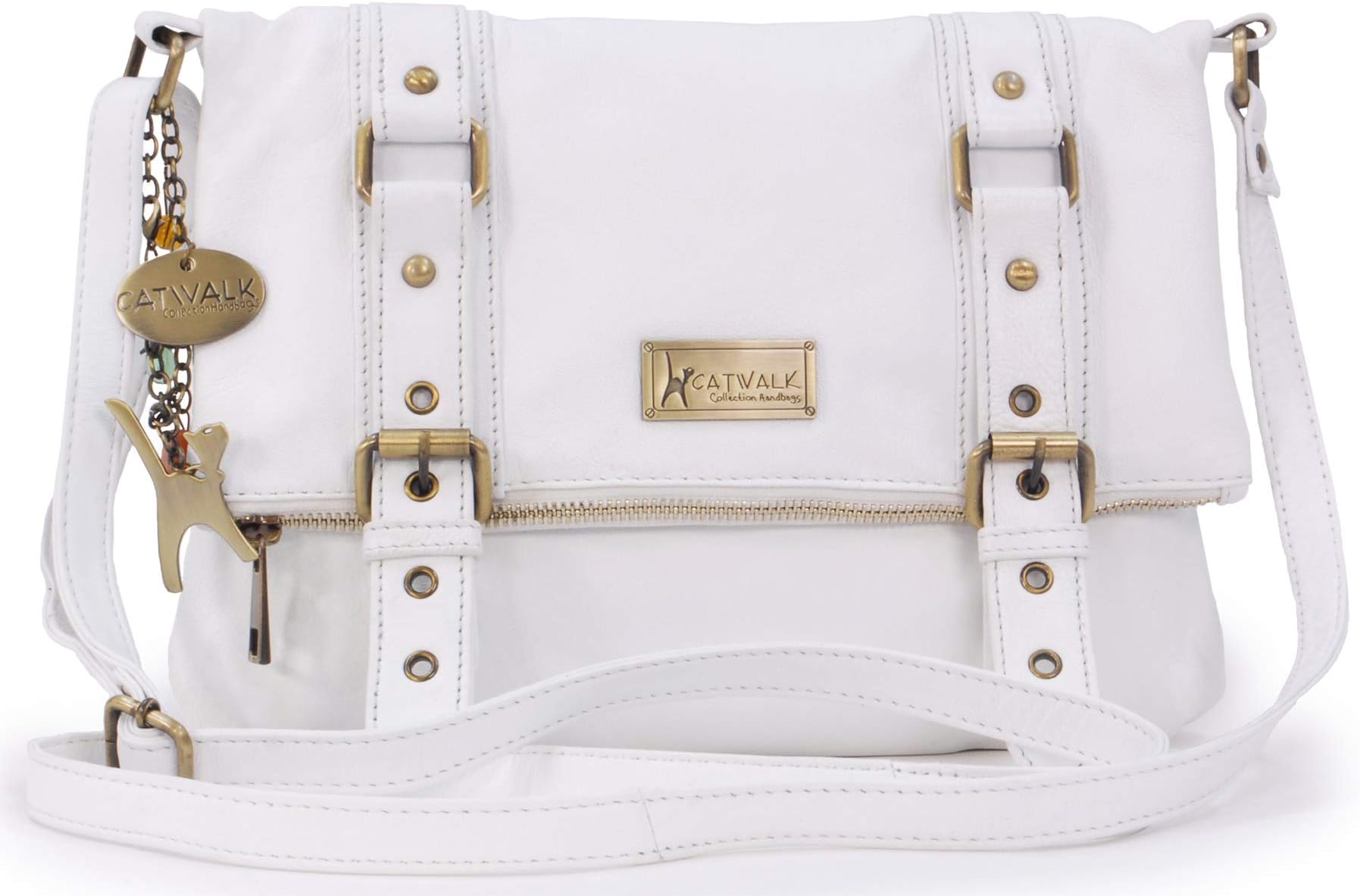 Catwalk Collection HandbagsWomen's Leather Cross Body Bag - ABBEY ROAD