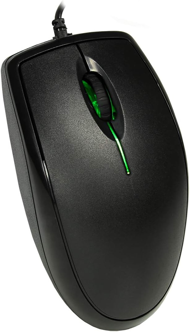 CiTScroller LED Optical Mouse, 7 Colour Breathing LED Backlight, 3 Buttons, 1000 DPI, Comfortable Grip, Ergonomically Designed For Office, Home and School Environments | Black