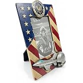 Mel's Dreams Air Force Picture Frame 4x6-3D USA Flag &amp; Fighter Jet Military Photo Display - Hand Painted Patriotic Veteran Gift for Retirement, Graduation &amp; Memorial Decor (Airforce-2)