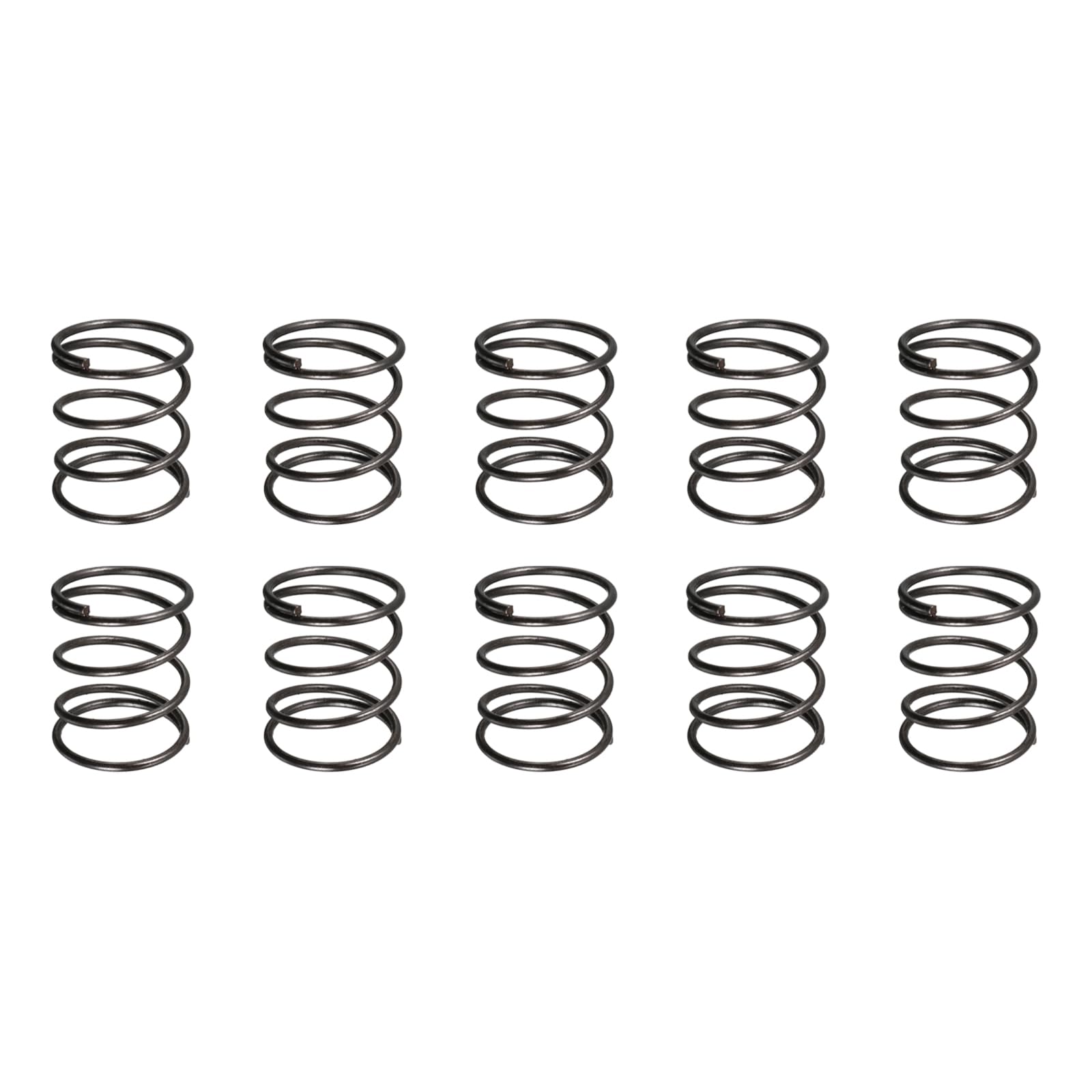 DTGN 1.2x17x20mm(DxODxL) Compression Spring - 10Pack - Good for Machinery - Spring Steel Extension Spring - Black