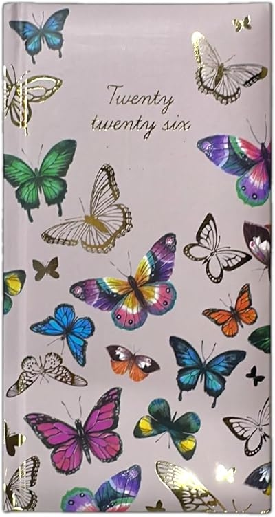 PSO 2026 Diary Slim Week to View Fashion Diary Butterflies