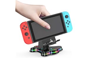 LIU2MEI Charging Stand for Switch/Switch Lite/Switch OLED, Portable Adjustable Non-Slip Bracket, Switch Foldable Charging Stand, with USB Type C Charger Port(Black)