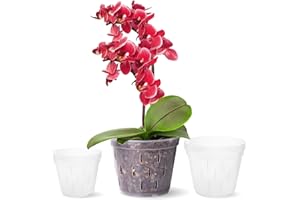 TRUEDAYS Orchid Pots with Holes Plastic Flower Plant Pot Clear Plastic Orchid Pot for Indoor Outdoor,2 Each of 4.5 Inch/5.5 Inch/7 Inch - 6 Pack