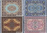 Inusitus Set of 4 Dolls House Rugs for Dollhouse Furniture - Miniature Woven Dollhouse Carpet (Various Flower Patterns)