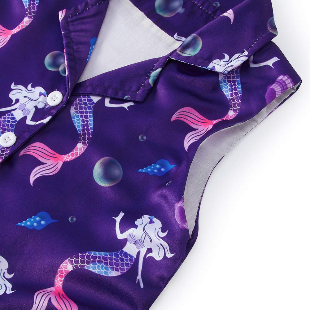 RAISEVERN 10-12Years Girls Vintage Retro High Waist Skirt Sleeveless Evening Dresses Casual Cocktail Swing Dress for Dayliy Life Pink Purple