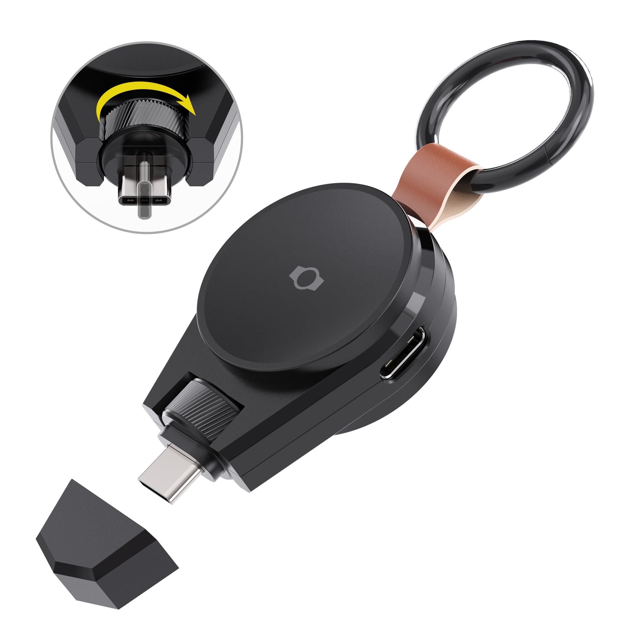 Photo 1 of Portable Charger for Samsung Galaxy Watch 7/8, 2 in 1 USB-C Travel Charger Compatible with Galaxy Watch 8/7/6/6 Classic/5 Pro/4/3, 90° Rotatable Smartwatch Charging for Galaxy (No Built-in Battery)