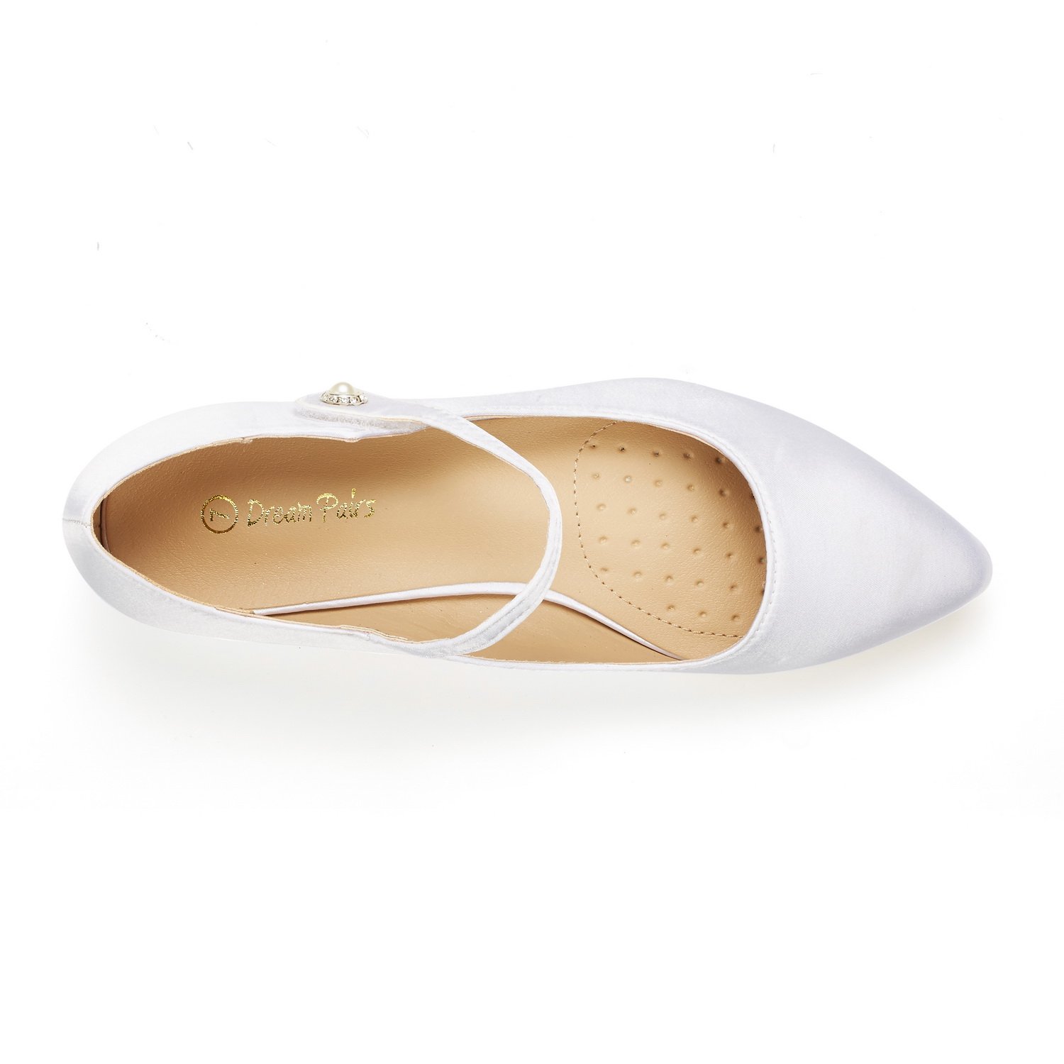 DREAM PAIRS Women's Sole_Silky White Fashion Low Stacked Ankle Straps Flats Shoes Size 10 M US - Image 4