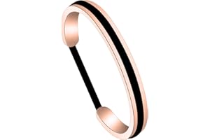 Zuo Bao Handstamped Inspirational Message Hair Tie Bracelet Stainless Steel Grooved Cuff Bangle for Women Girls