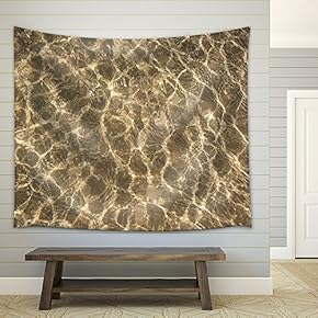 A Background of Sun and Shadows on Sandy Ocean Floor - Fabric Wall Tapestry Home Decor - 51x60 inches