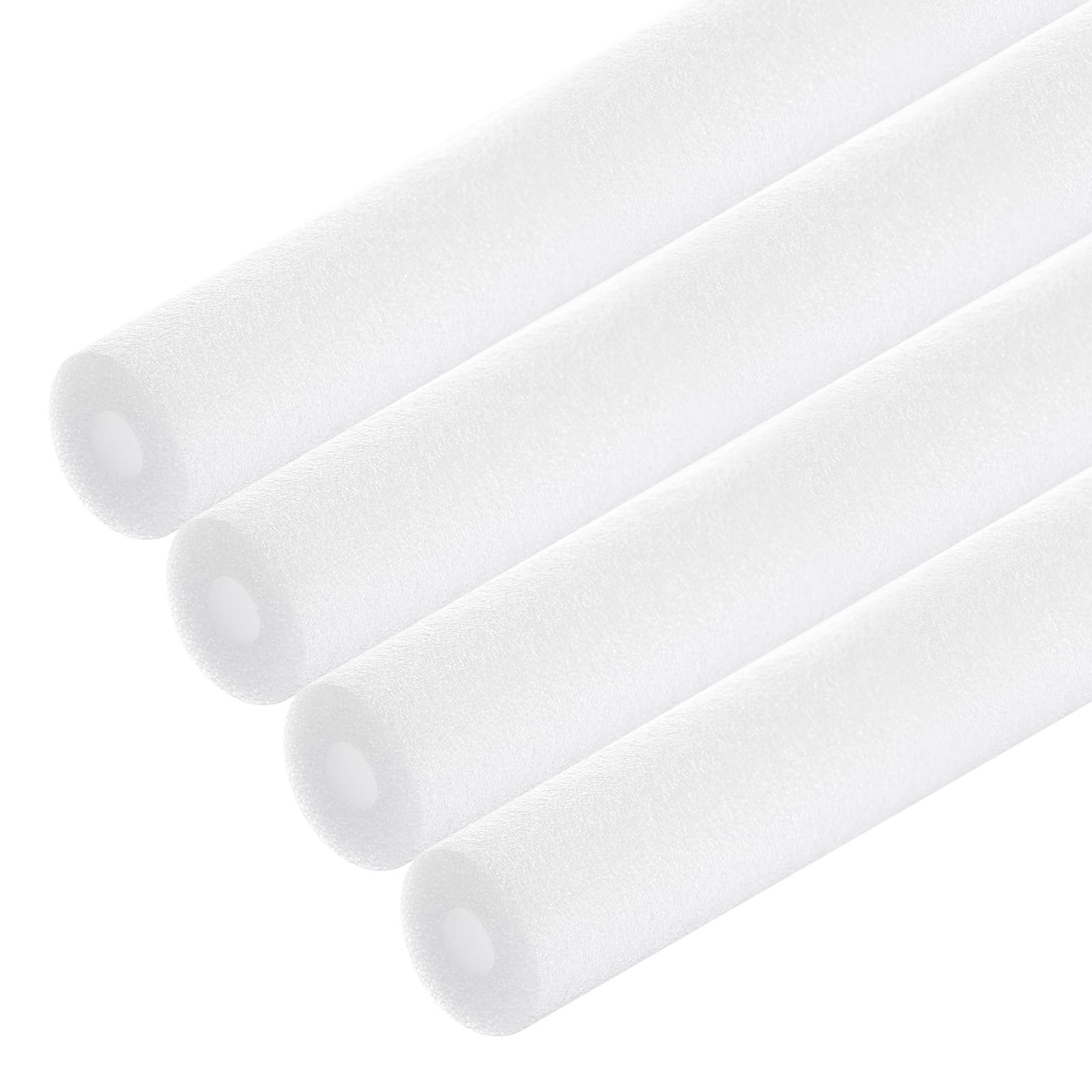 Rebower 4pcs Pipe Insulation Foam Tube 10x30mm 3ft Heat Preservation Foam Pipe [for Copper Water Pipe Freeze Protection] - White