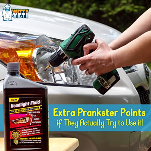 image for Witty Yeti Headlight Fluid Car Gag Gift Makes Hilarious Fun of Automob