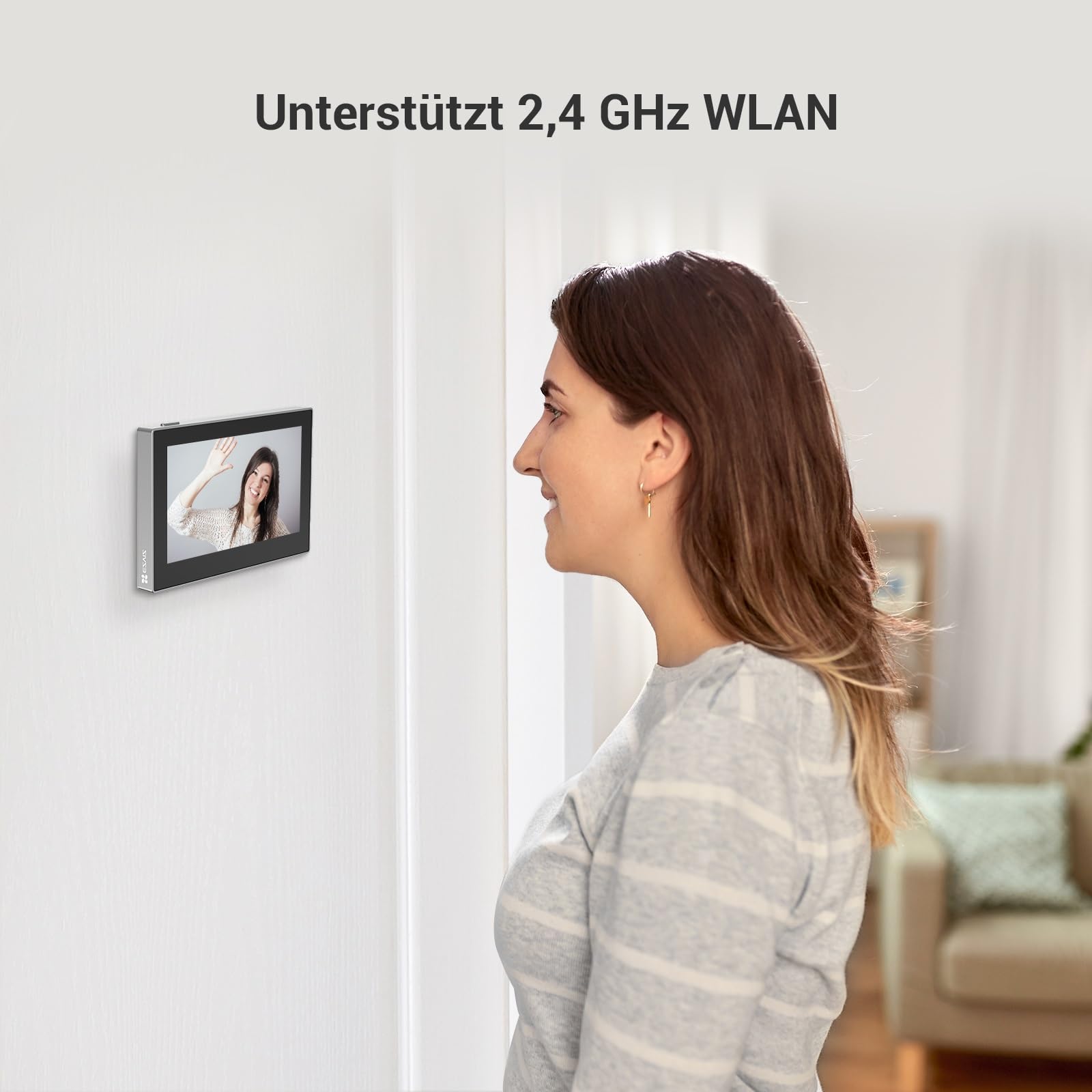 EZVIZ WLAN Türspion mit 4,3-Zoll-Farbbildschirm, 2MP Kabellose Video Türklingel Kamera mit 146°, 2200mAh Akku, 2,4GHz WiFi, Kein Bewegungsmelder, Keine Nachtsicht, Keine Videoaufzeichnung, CP2(Silber) 2