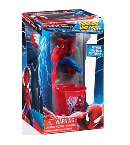 " the Amazing Spiderman 5,08 cm juego de vaso para cepillo de dientes