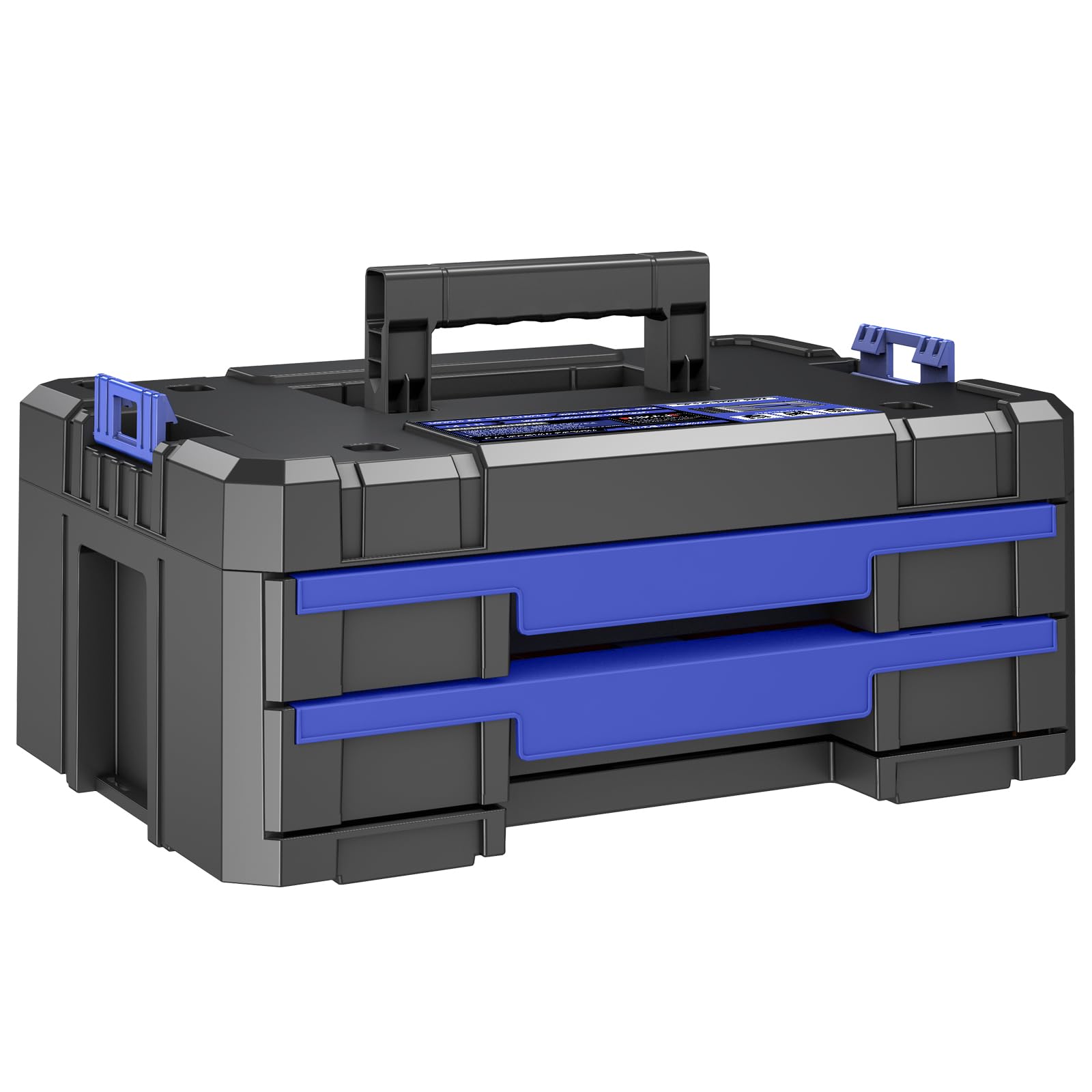 Photo 1 of 18 Inch Tool Box with Double Drawers | AIRAJ Stackable Modular Tool Organizer Box Storage System | Garage Storage | Home Repair | Professional Use | (SC1-B)