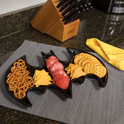 Batman-Ceramic-Serving-Tray-Platter-DC-Justice-League-Bat-Symbol-Design-Dishwasher-and-Microwave-Safe-Black-14-x-10
