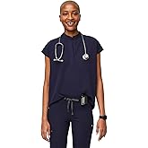 FIGS Rafaela Oversized Scrub Top for Women — Navy Blue, XS