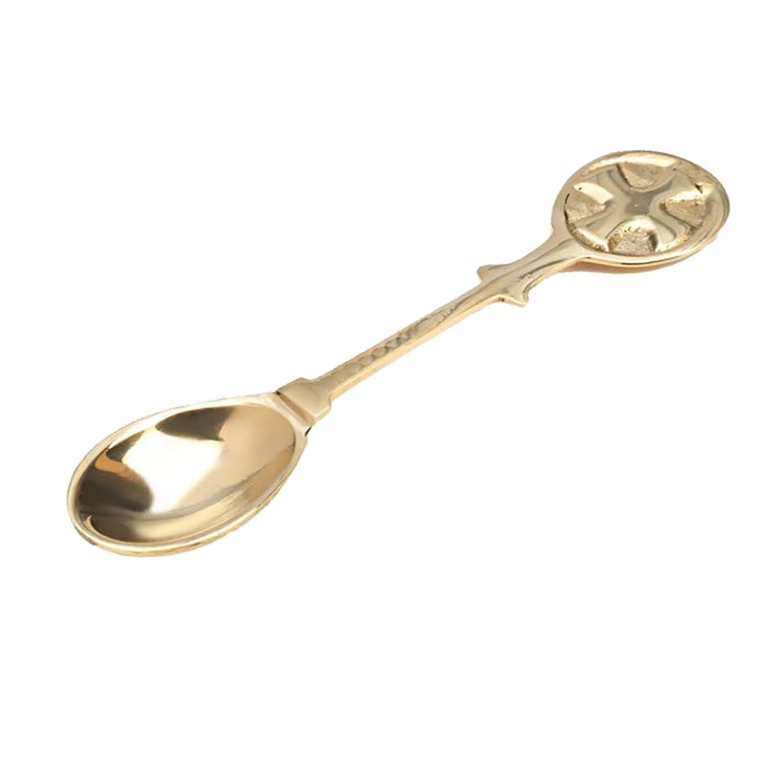 NKlaus 11cm Incense Spoon Gold for Incense resins and Herbs Solid Brass Incense Spoon Gift Handmade 2945