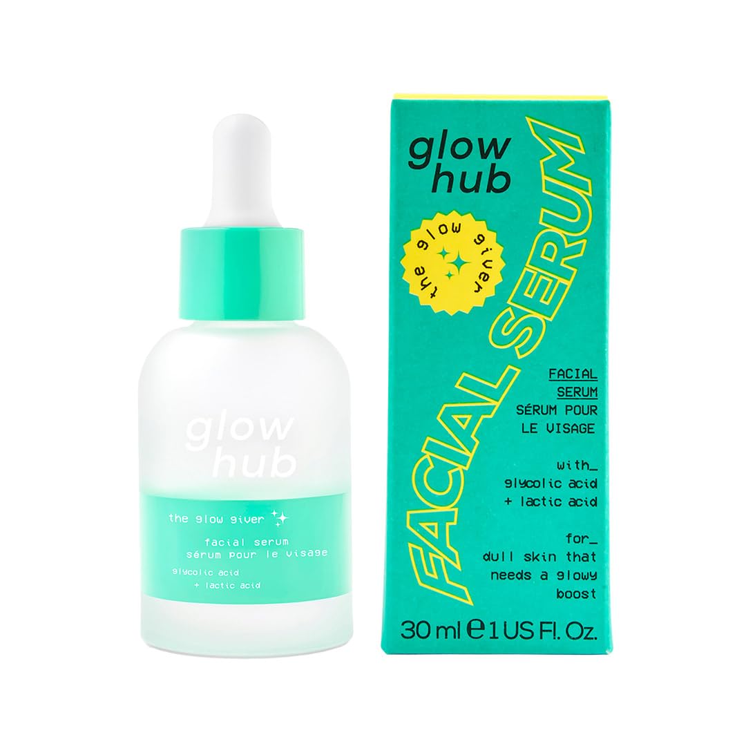 Glow Hub The Glow Giver Facial Serum with Glycolic Acid and Lactic Acid for Normal to Uneven Textured Skin 30ml