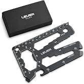 Lever Gear Toolcard Pro 40-in-1 Credit Card Multitool, TSA Compliant | Slim stainless steel wallet tool card with bottle opener. EDC multitool. Gifts for men, everyday carry, DIY &amp; travel.