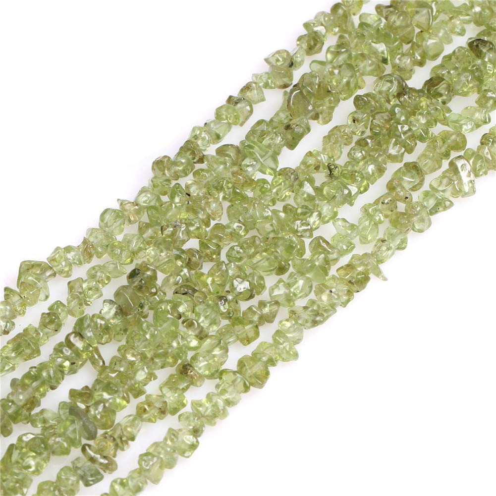 GEM-Inside Genuine Green Peridot Chips 3-4mm Gemstone Semi Precious for Jewelery Making 34" per Strand — image 1