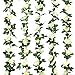 Yebazy 2pcs White Artificial Rose Vine Silk Flower Garland for Wedding Arch Garden Wall Decor Hanging Baskets(16Ft)