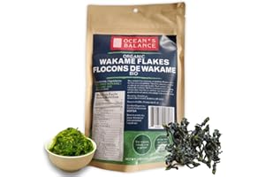 Ocean’s Balance Organic Wakame Seaweed Flakes – Wild Harvested in Maine – Dried Sea Vegetable for Miso Soup, Ramen & Salads –