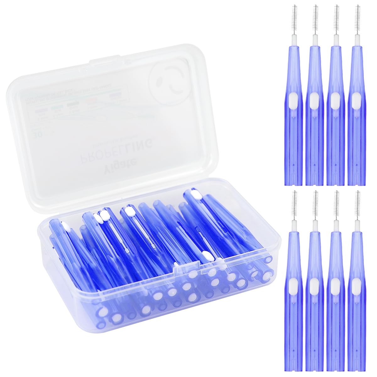 ZJIVQO 30pcs Interdental Brushes Teeth Flossing Brushes Retractable Toothpick Tooth Floss Sticks Flossing Head for Cleaner Dental Floss Stick Tooth Cleaning Tool,0.7mm,Blue