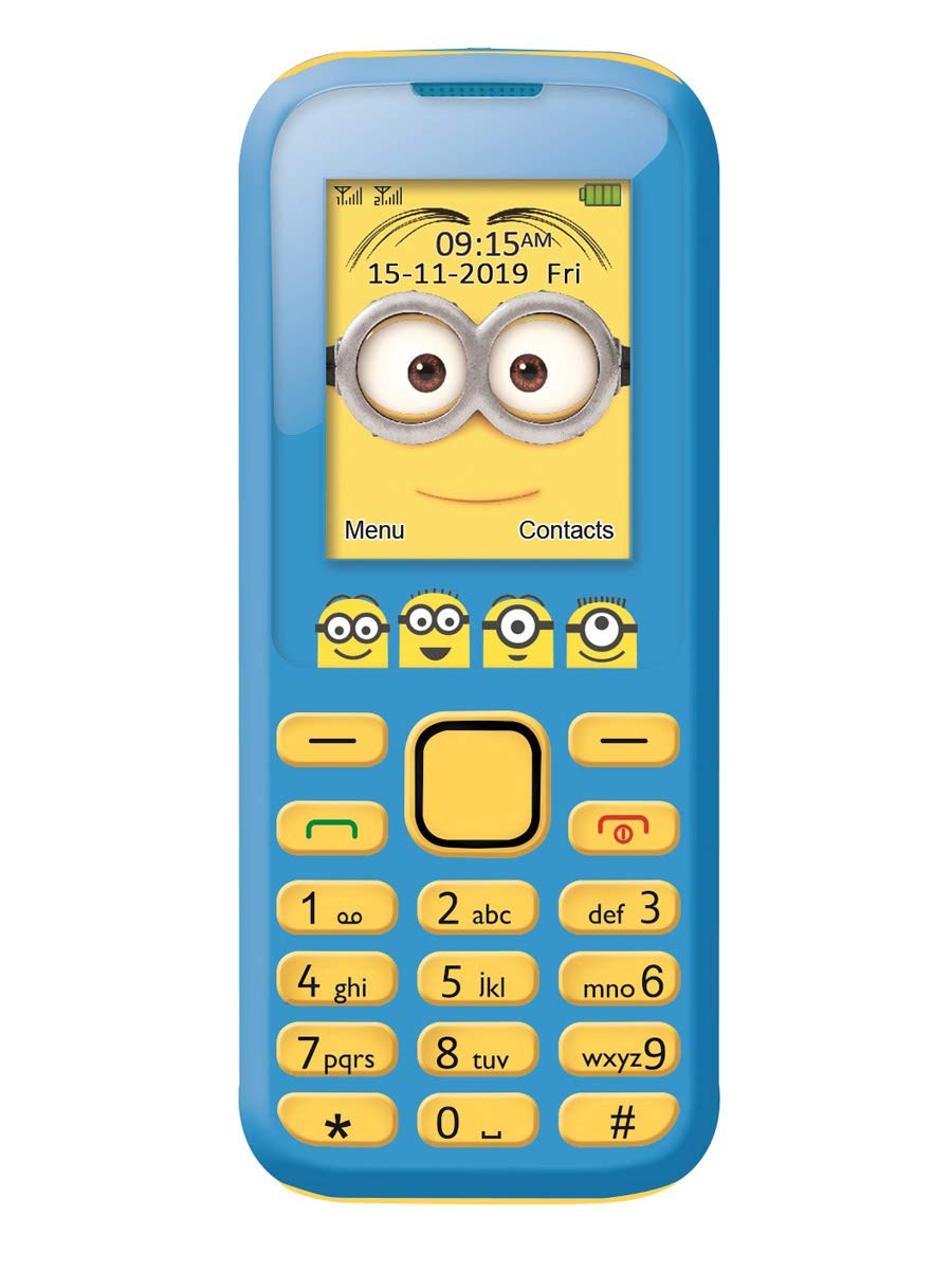 LEXIBOOK, Despicable Me Minions, 2G Cell Phone, Dual SIM, Camera, Rechargeable Battery, yellow/blue, GSM20DES