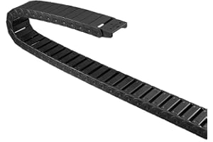 uxcell Drag Chain Cable Carrier Semi Enclosed Open Type with End Connectors R28 15X40mm 1.5 Meter Plastic for Electrical CNC 