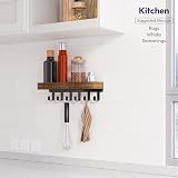 SW TYMIKI Key Holder with Wood Tray 6 Hooks Wall Mounted Organizer view 6