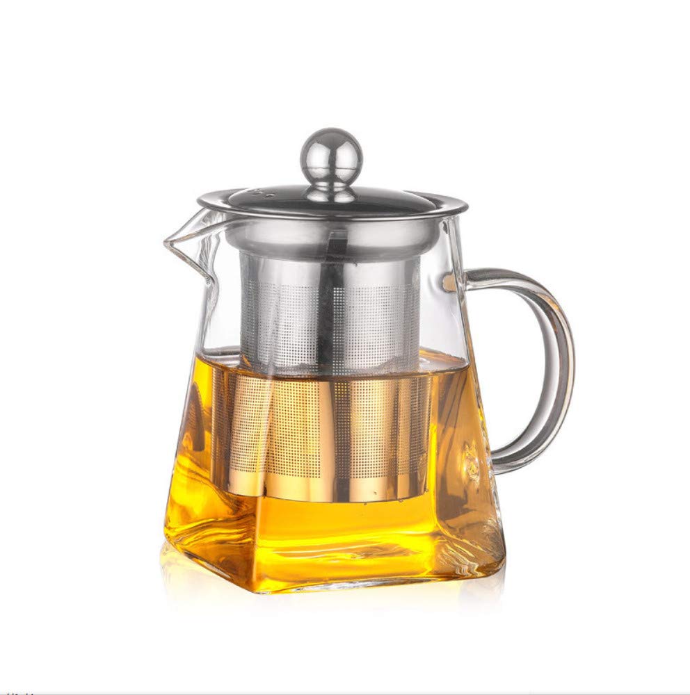 ROKTONG Teteras de Vidrio con infusor, 450 ml en Forma Cuadrada ...