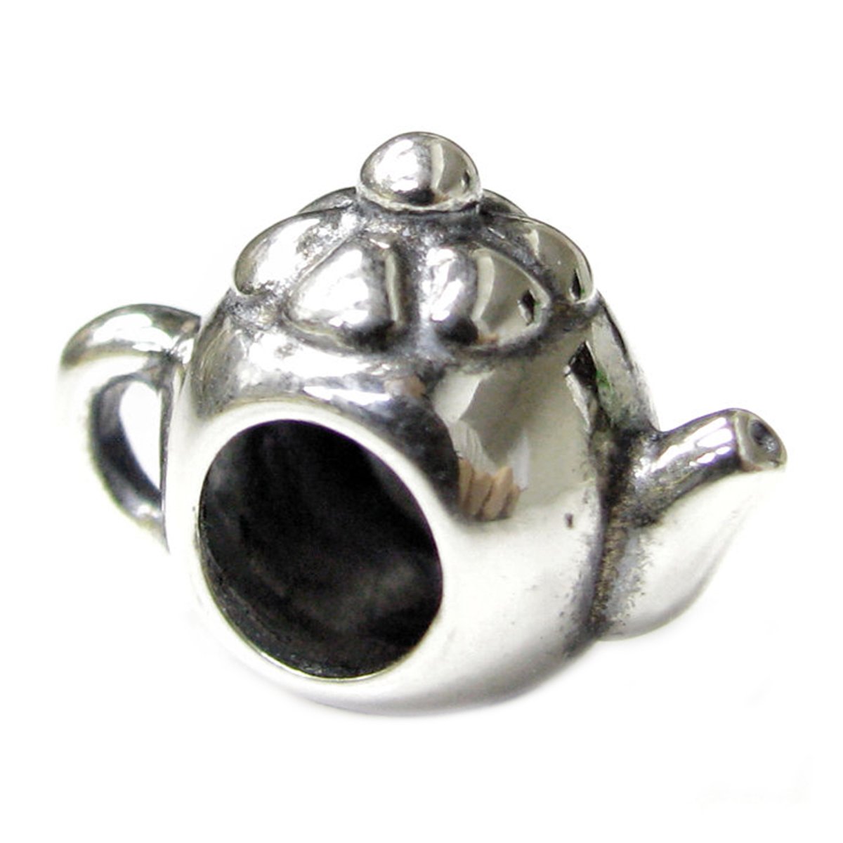 Queenberry Sterling Silver Little 3-D Tea Pot European Style Bead Charm