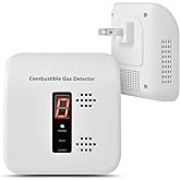 Gas Leak Detector for Home and RV, Portable Natural Gas and Propane Gas Detector with Audible and Visual Alerts, Combustible Gas Monitor with LED Display