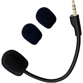 J.M.SHOW Replacement Game Mic Compatible with Logitech G PRO X2, G PRO X Wireless and G Pro Wired Gaming Headsets, Detachable Noise Cancelling Crystal-Clear Game Microphone with 2Pcs Foam Cover