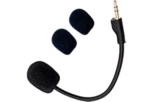 J.M.SHOW Replacement Game Mic Compatible with Logitech G PRO X2, G PRO X Wireless and G Pro Wired Gaming Headsets, Detachable Noise Cancelling Crystal-Clear Game Microphone with 2Pcs Foam Cover