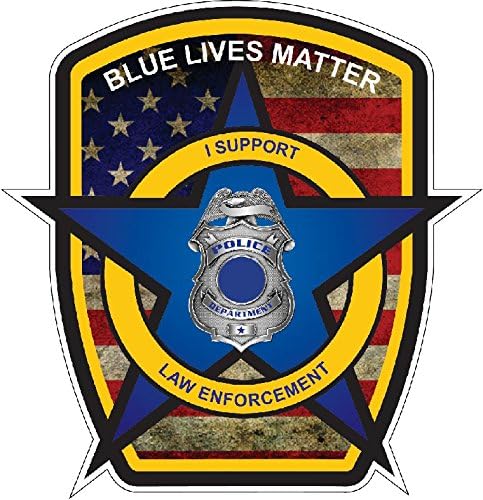 12 Pack Thin Blue Line Blue Lives Matter Badge Decal Sticker for Car, Truck, SUV, Boat, Kayak, RV, Peel and Stick to Any Clean, Smooth Surface!