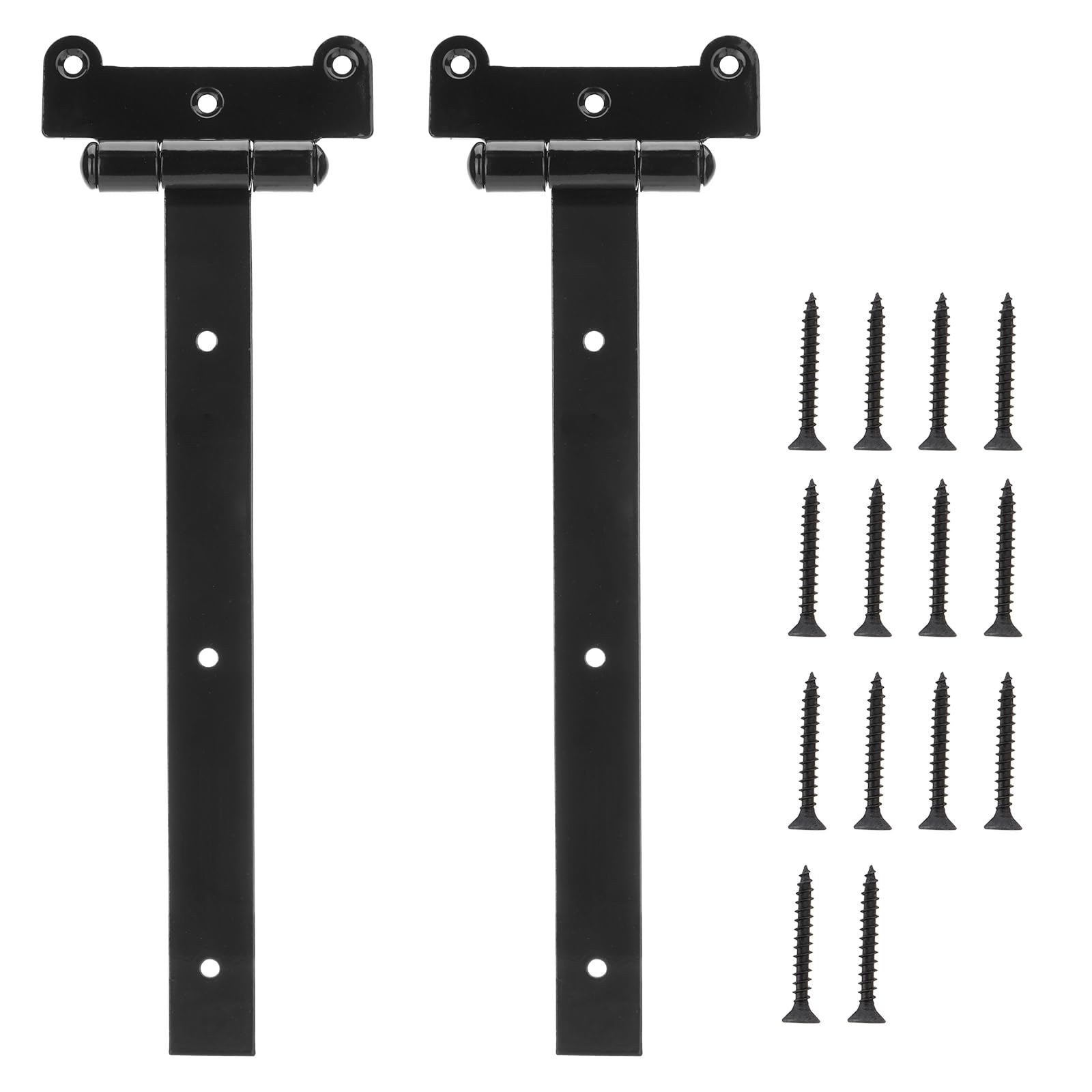 Photo 1 of SPARKWHIZ Gate Hinges Heavy Duty Door Hinges 12 inch with 14 Mounting Screws for Gates, Barns, Sheds, Cabinets, Black Coating for Rust and Corrosion Prevention, 2 Pack