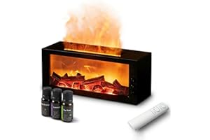 Fireplace Diffusers,Flame Essential Oil Diffuser with Remote Control,300ml Small Humidifier for Home Room Decor Gift for Wome