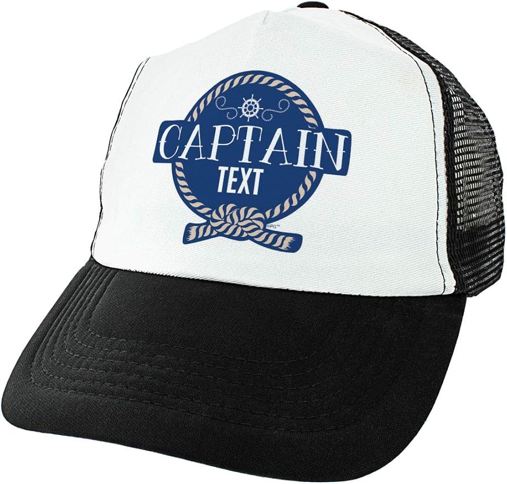 Trucker Hat Custom Text Captain Your Name Personalized Text